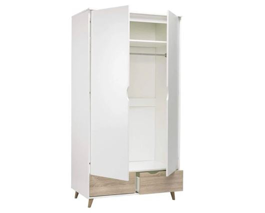 Stockholm 2 Door Wardrobe White - Oak