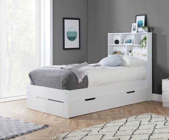 Alfie Storage And Shelving Bed - White