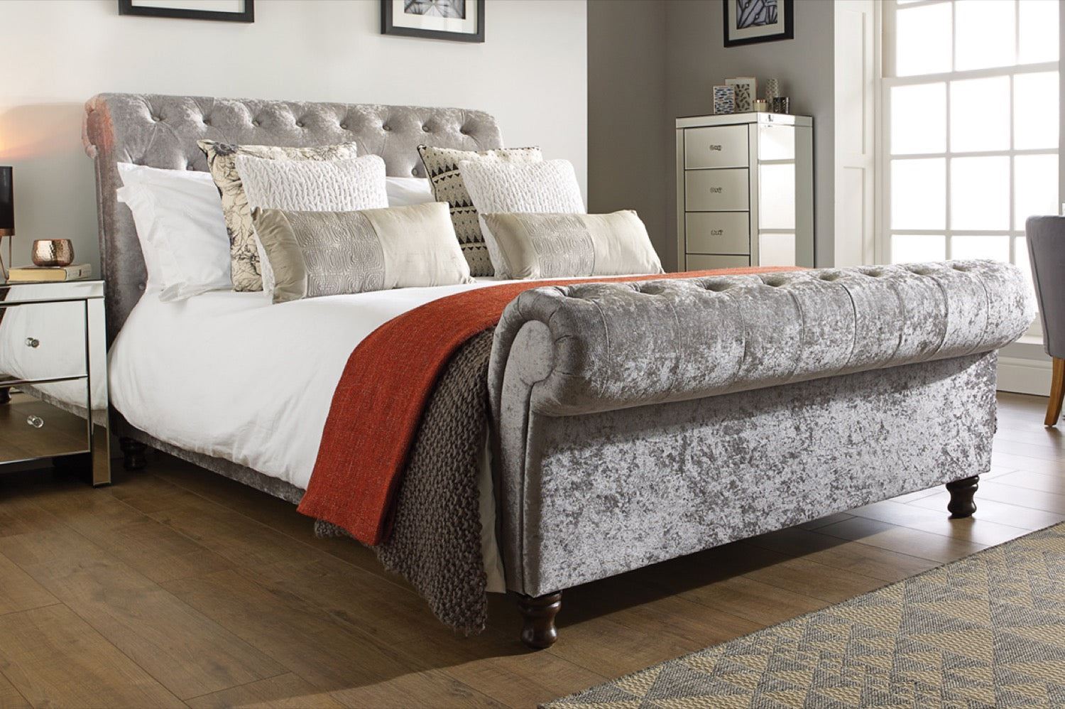 Castello Side Ottoman Bed - Steel