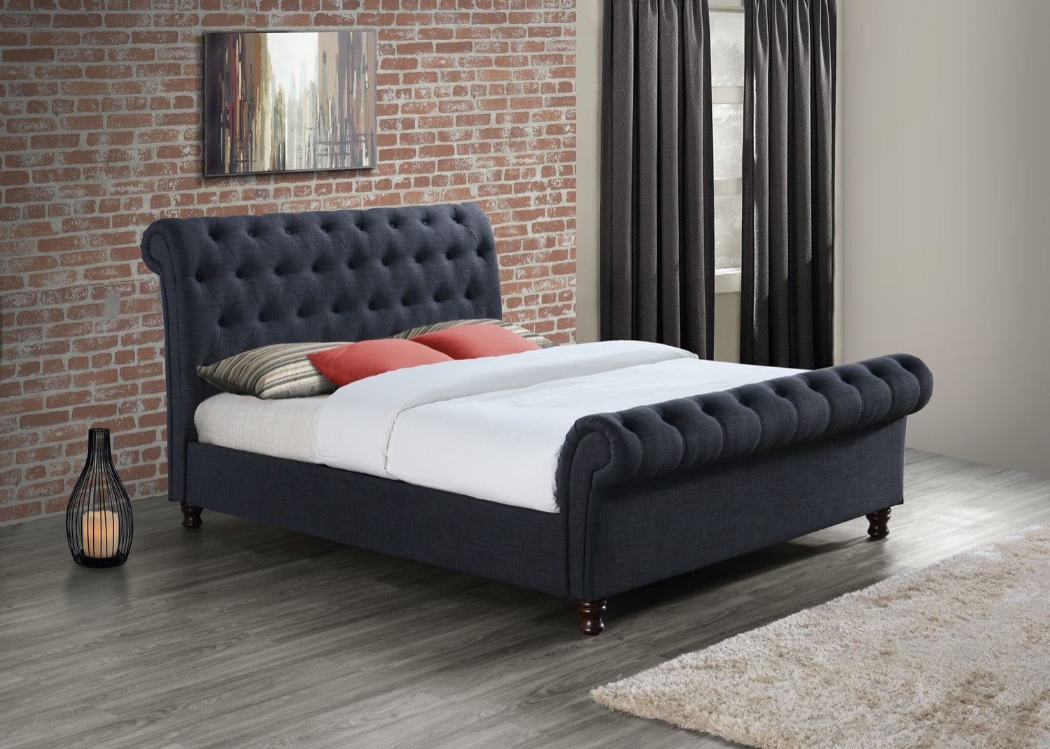 Castello Bed Charcoal