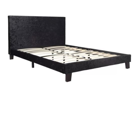 Berlin Bed - Black Crushed Velvet