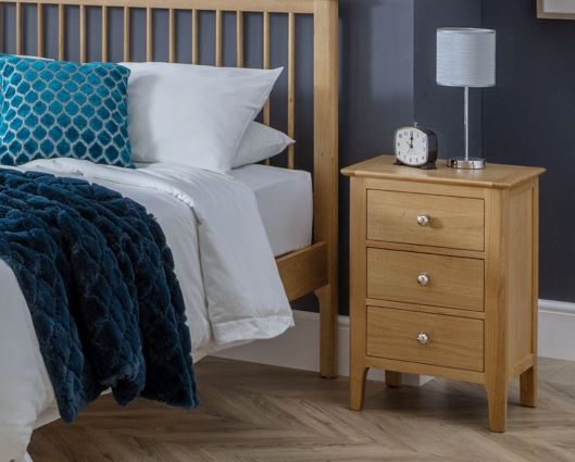 Cotswold 3 Drawer Bedside - Oak