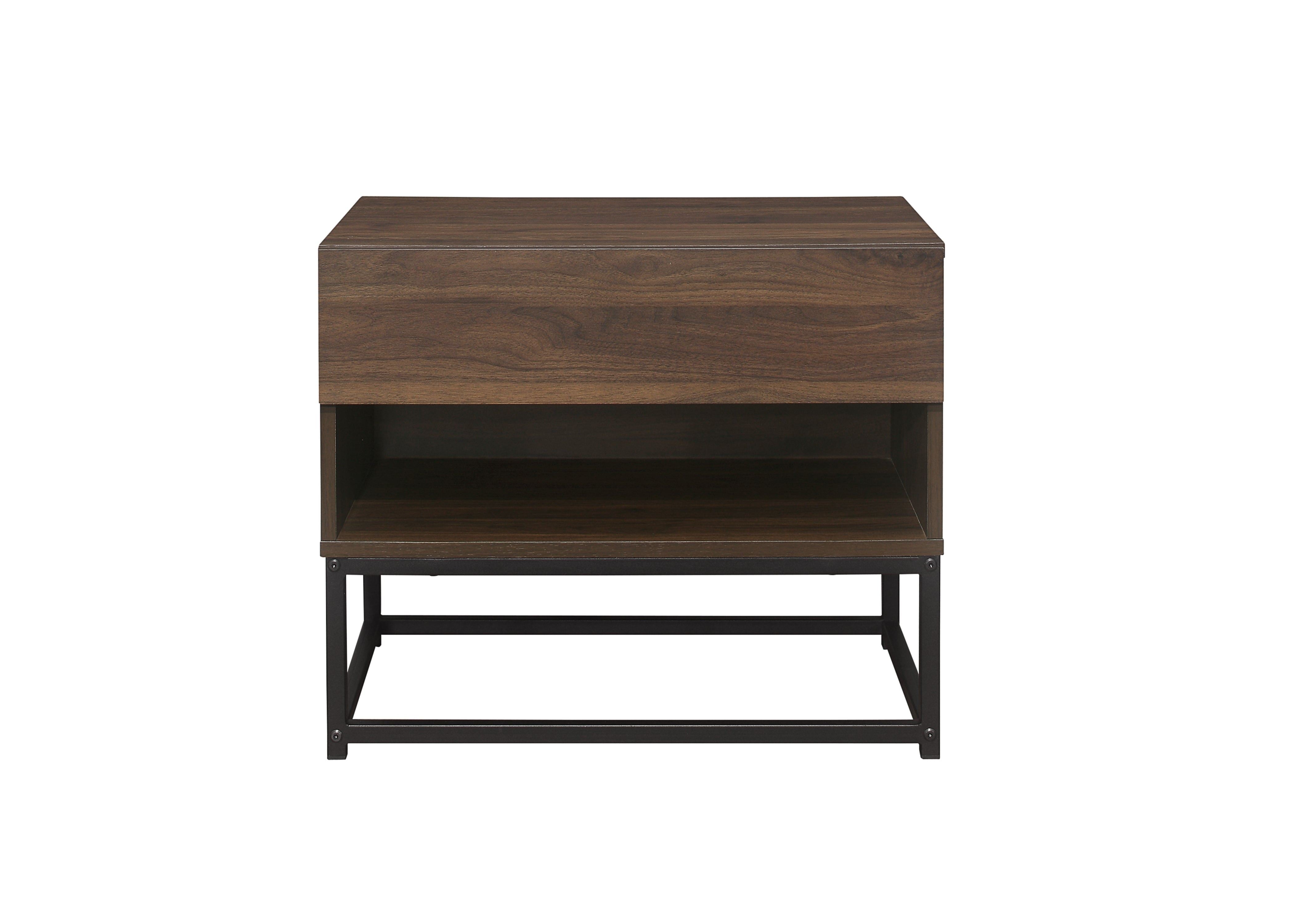 Houston 1 Drawer Bedside - Walnut