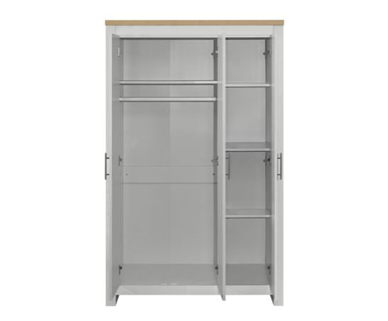 Highgate 3 Door Wardrobe With Mirror - Grey