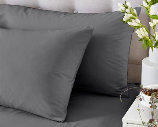 Silentnight Pure Cotton Housewife Pillowcase Pair - Charcoal