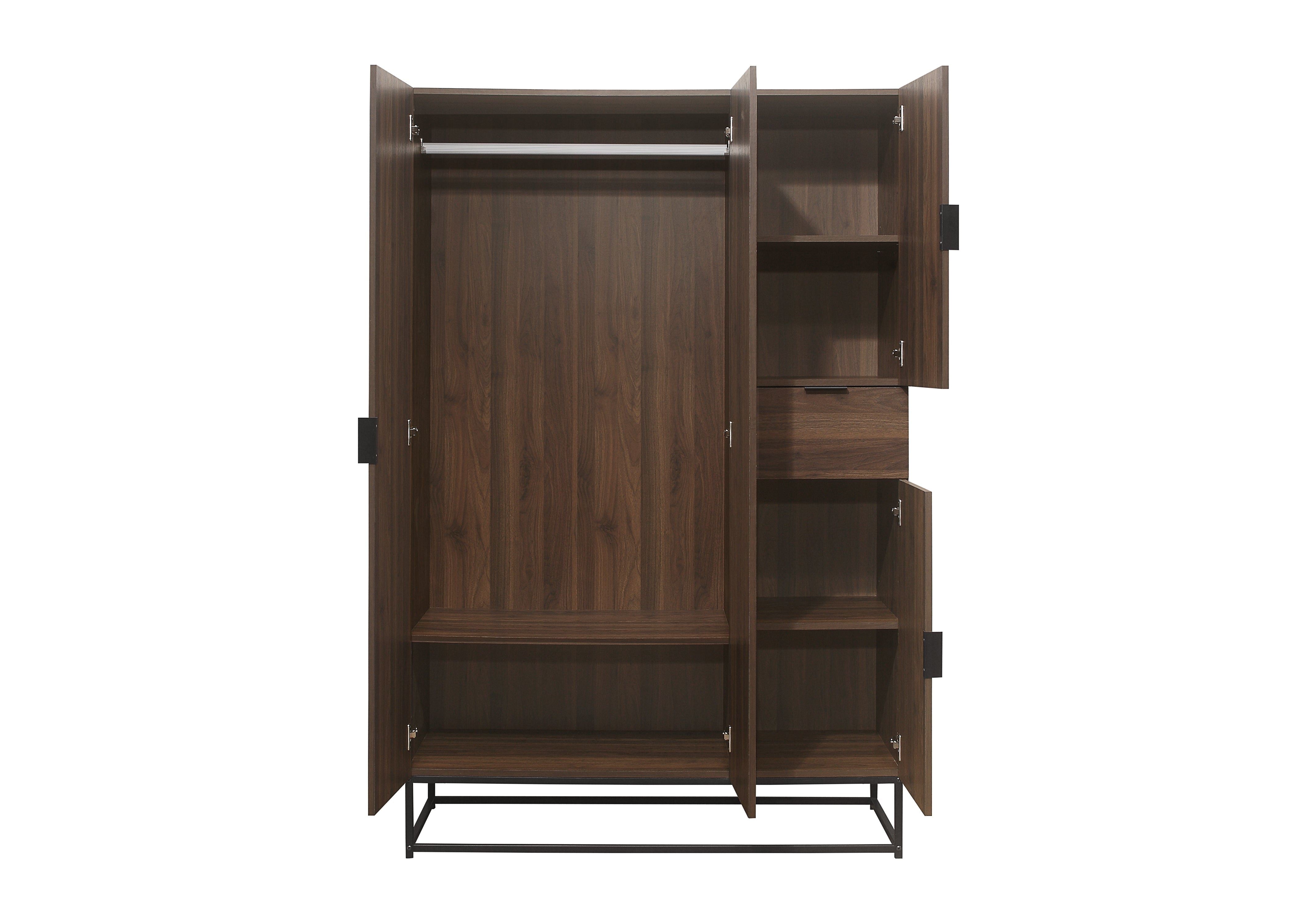 Houston 4 Door Wardrobe - Walnut