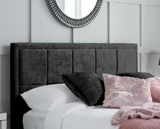 Hannover Bed - Black Crushed Velvet