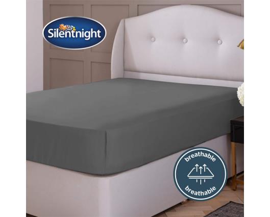 Superking - Silentnight Pure Cotton Extra Deep Fitted Sheet - Charcoal