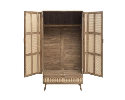 Noah 2 Door Rattan Wardrobe