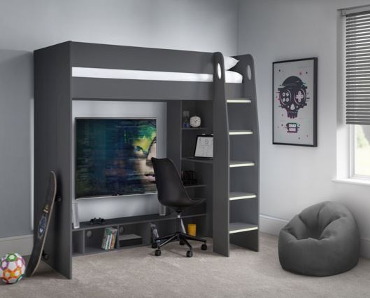 Nebula Gaming Bed with Desk - Anthracite