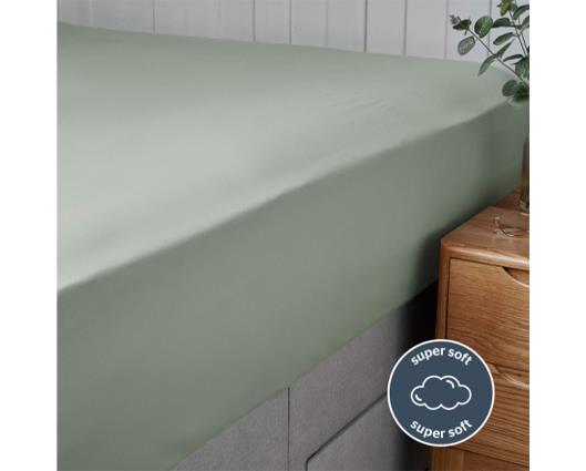 King - Silentnight Supersoft Sage Fitted Sheet