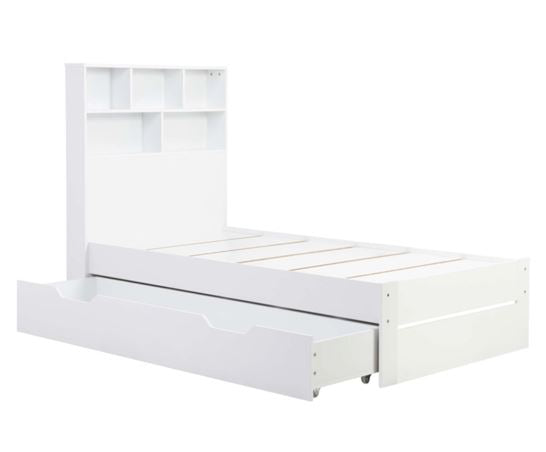 Alfie Storage And Shelving Bed - White