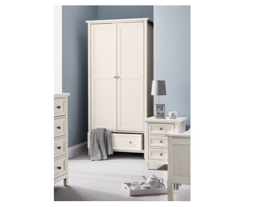 Maine 2 Door Combination Wardrobe - White