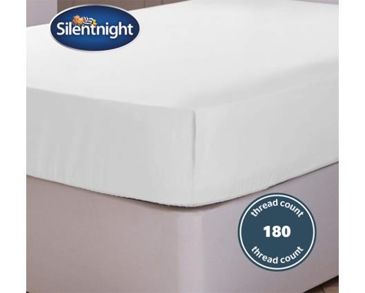 Double - Silentnight Pure Cotton Extra Deep Fitted Sheet - White