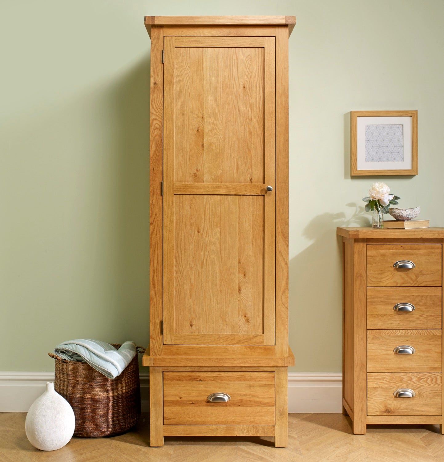 Woburn 1 Door 1 Drawer Wardrobe - Oak