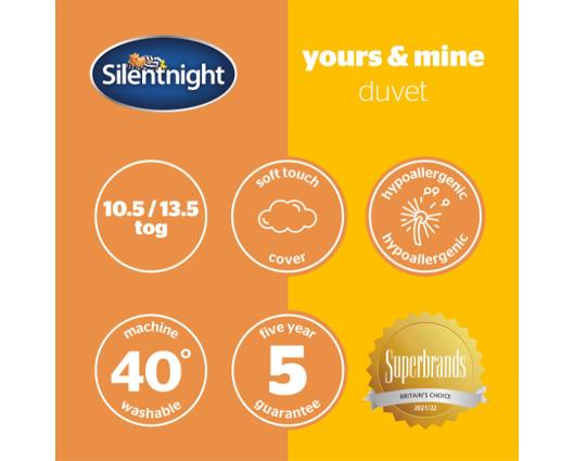 King - Silentnight Yours & Mine Duvets - 10.5 & 13.5 Tog