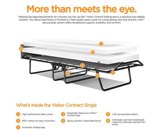 Jay Be Visitor Contract Automatic Folding Bed with Performance e-Fibre Mattress