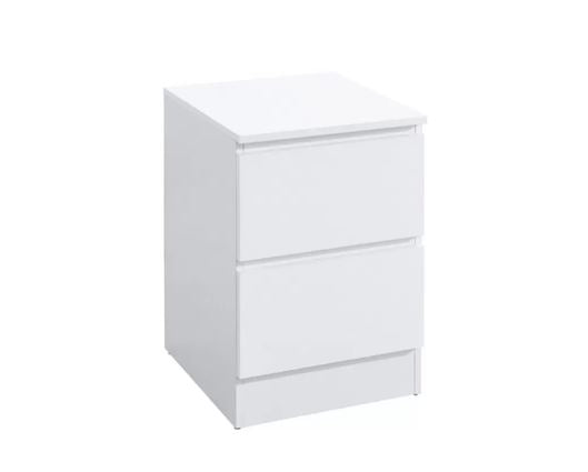 Oslo 2 Drawer Bedside - White