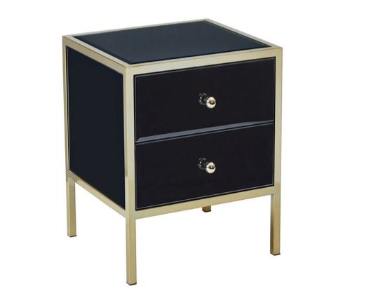 Fenwick 2 Drawer Bedside - Black