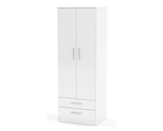 Lynx 2 Door Combi Wardrobe - White