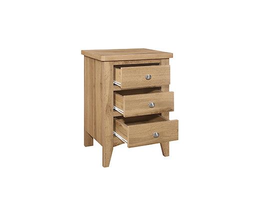 Hampstead 3 Drawer Bedside - Oak