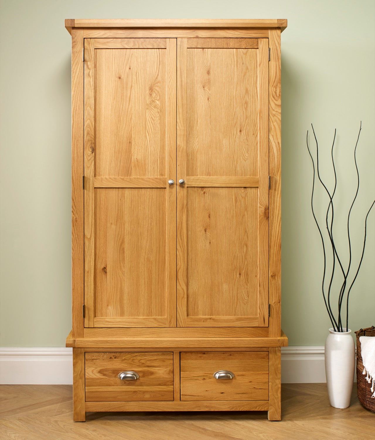 Woburn 2 Door 2 Drawer Wardrobe - Oak