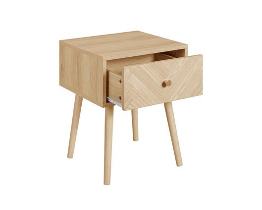 Herringford 1 Drawer Bedside - Oak