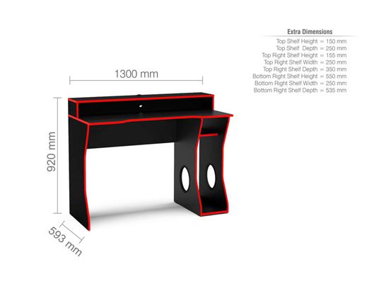 Enzo Gaming Computer Desk - Black & Red