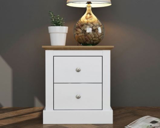 Devon Bedside Cabinet - White