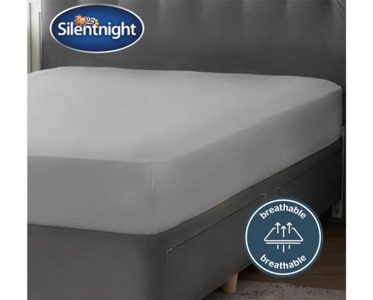 Single - Silentnight Pure Cotton Fitted Sheet - Silver