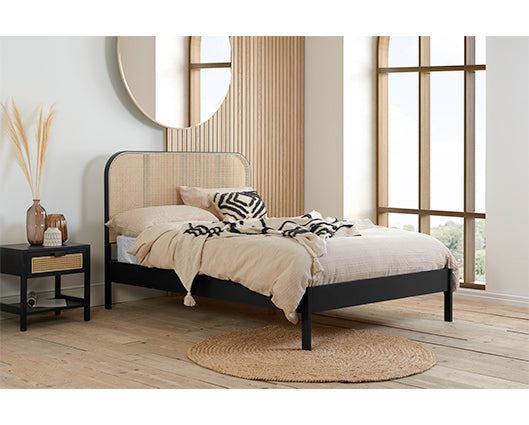 Margot Rattan Bed - Black