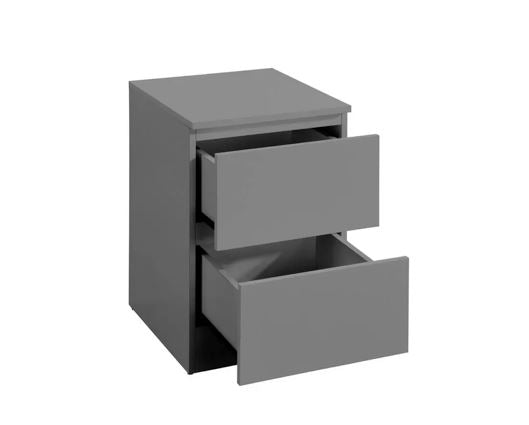 Oslo 2 Drawer Bedside - Grey