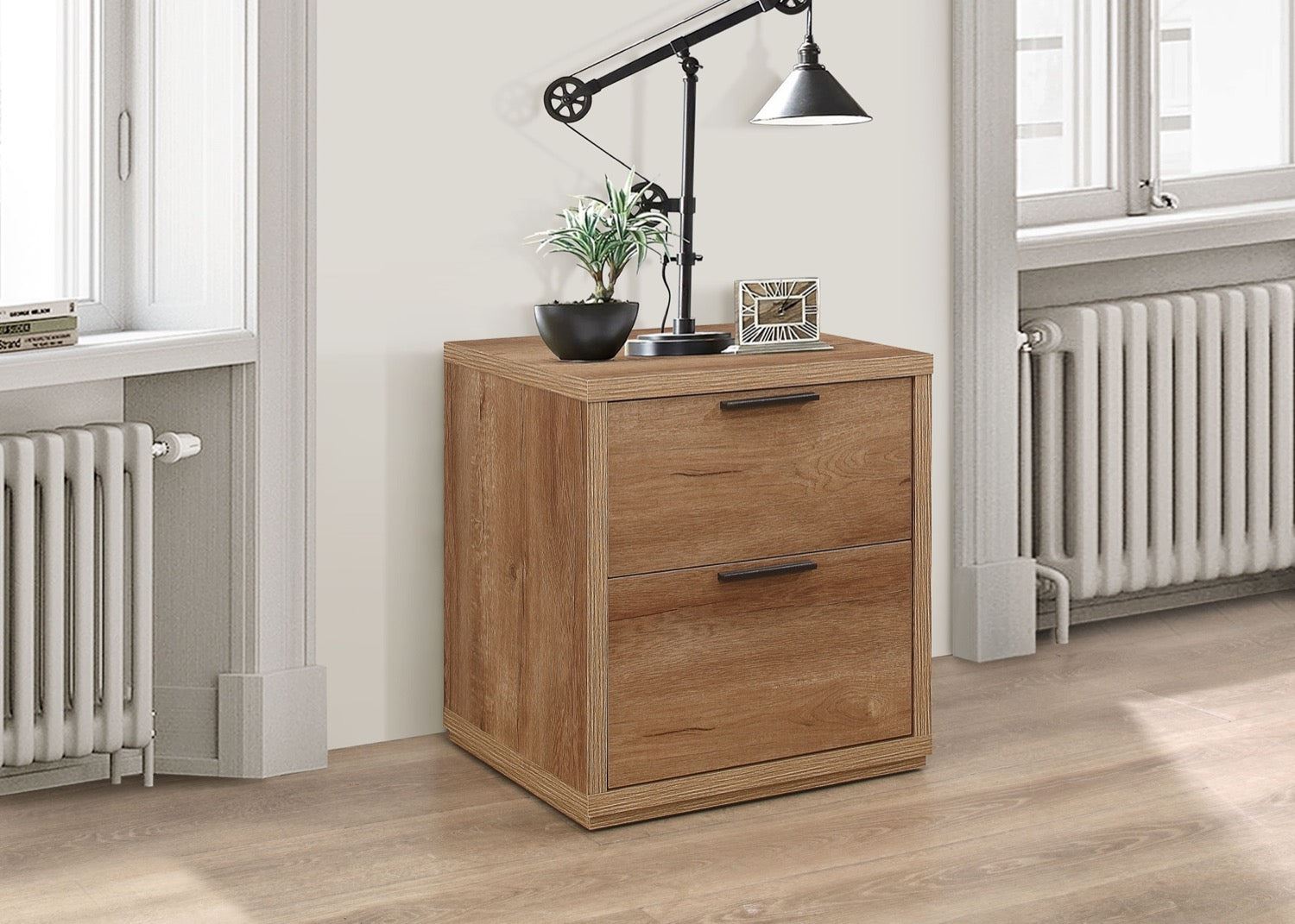 Stockwell 2 Drawer Bedside - Oak