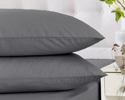 Silentnight Pure Cotton Housewife Pillowcase Pair - Charcoal