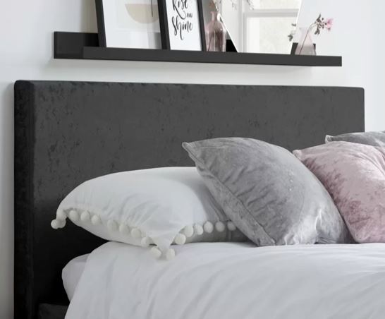 Berlin Bed - Black Crushed Velvet