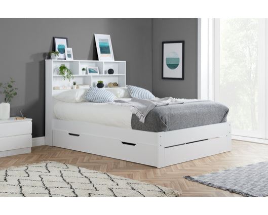 Alfie Storage And Shelving Bed - White