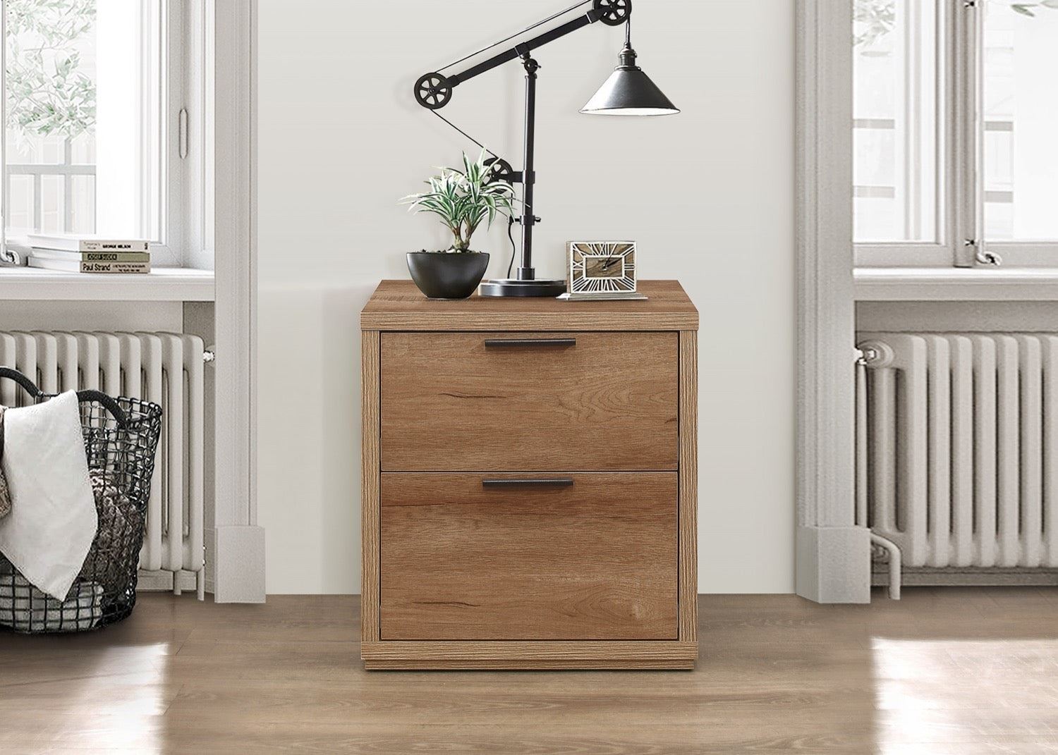 Stockwell 2 Drawer Bedside - Oak