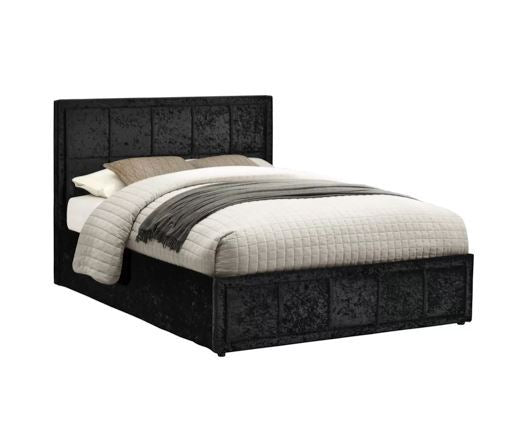 Hannover Ottoman Bed - Black Crushed Velvet