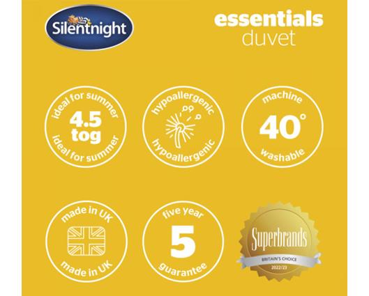 King - Silentnight Essentials Duvet - 4.5 Tog