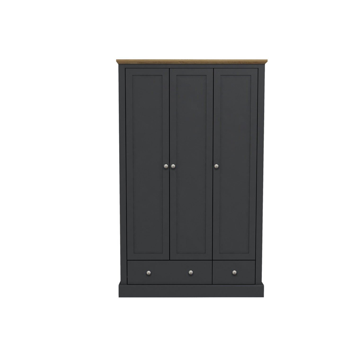 Devon 3 Door 2 Drawer Wardrobe Charcoal - Grey