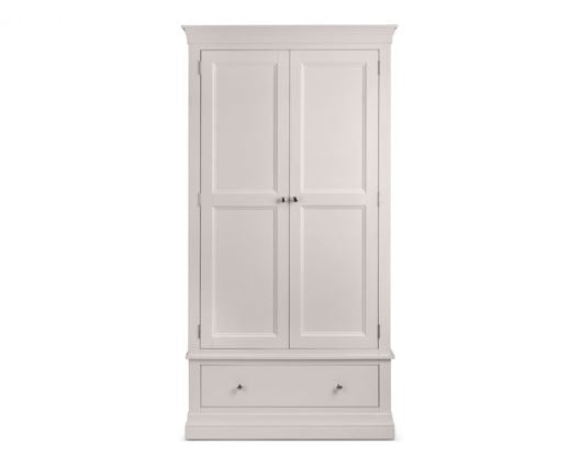 Clermont 2 Door 1 Drawer Wardrobe - Light - Grey