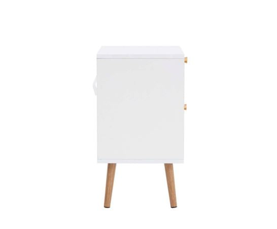 Croxley 2 Drawer Rattan Bedside - White