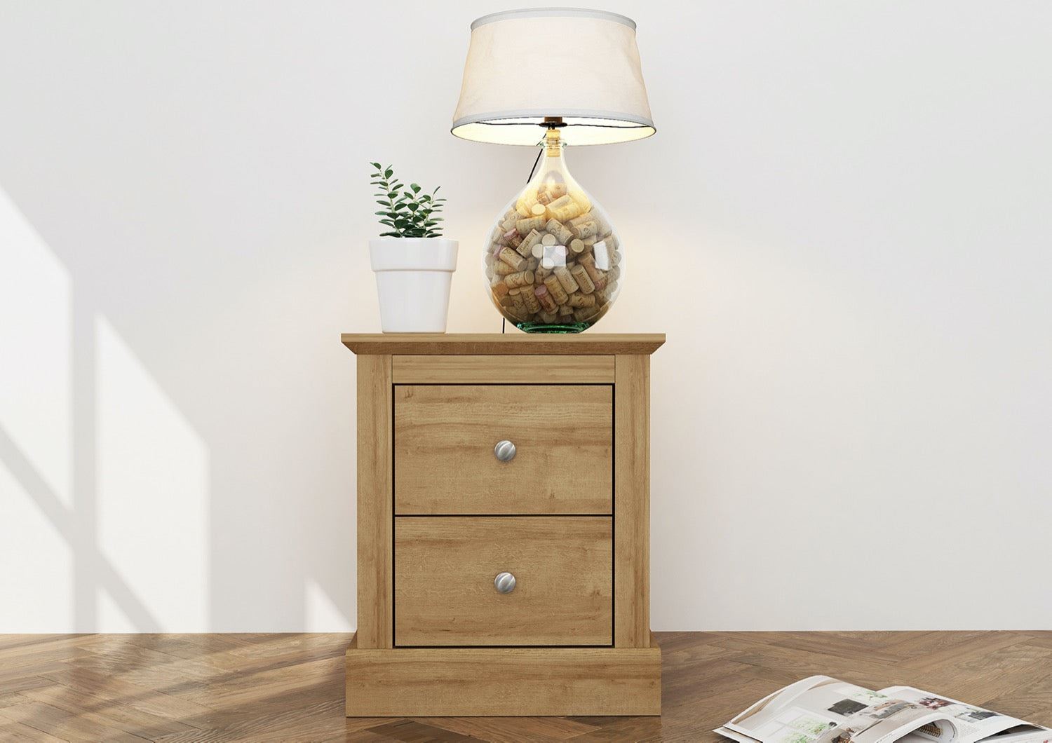 Devon Bedside Cabinet - Oak