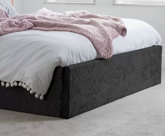 Berlin Ottoman Bed - Black Crushed Velvet