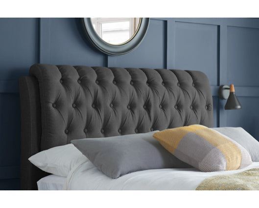 Valentino Bed With Drawers Charcoal