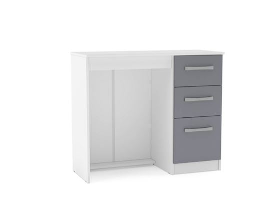 Lynx 3 Drawer Dressing Table - White/Grey