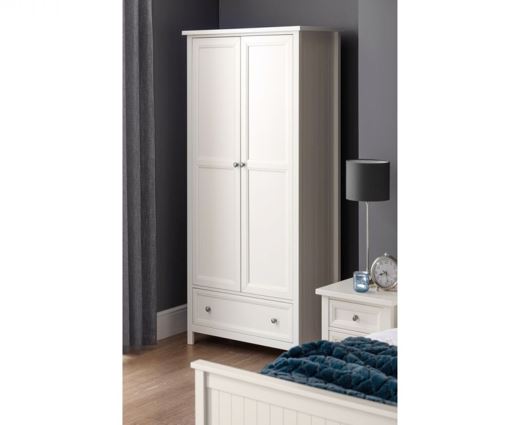 Maine 2 Door Combination Wardrobe - White