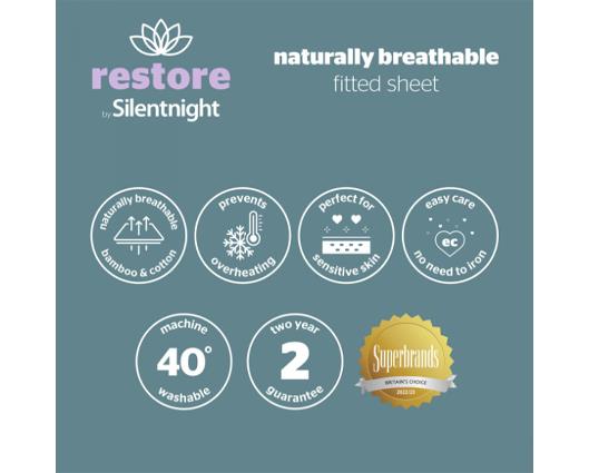 Superking - Silentnight Restore Natural Breathable Fitted Sheet