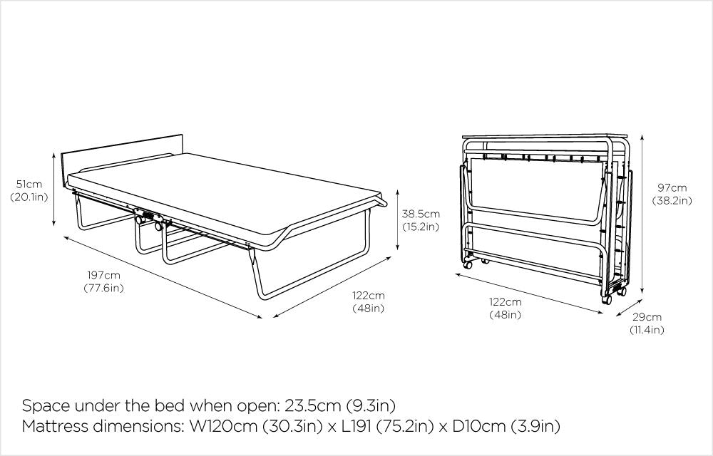 Jay Be Supreme Folding Bed with e-Pocket Sprung Mattress