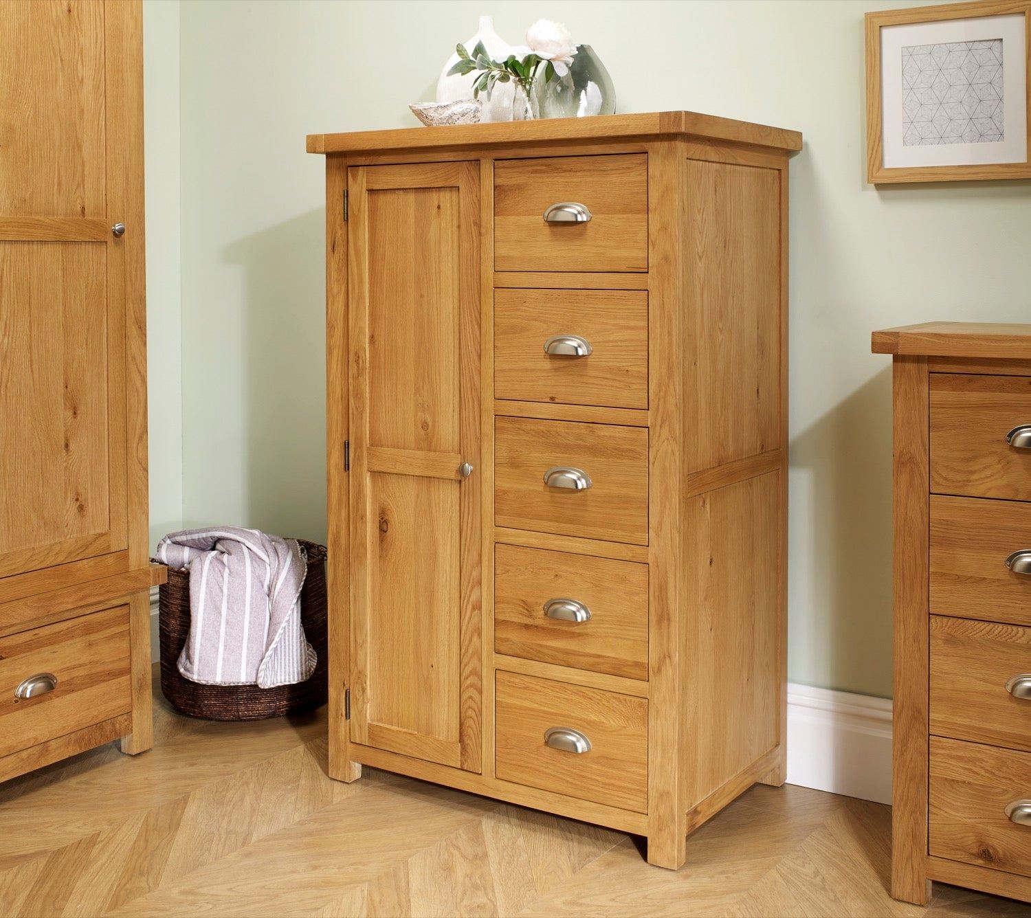 Woburn 1 Door 5 Drawer Wardrobe - Oak